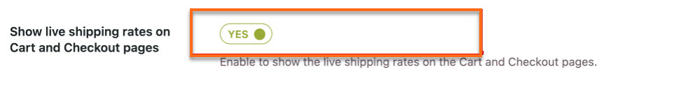 Show live shipping rates