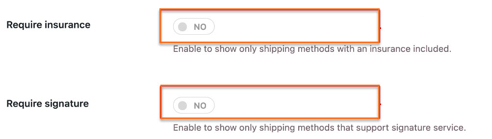 Require Insurance and Signature