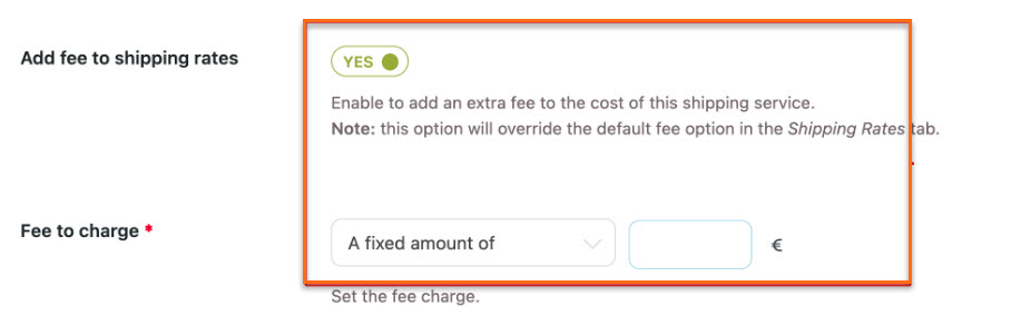 Fee to charge