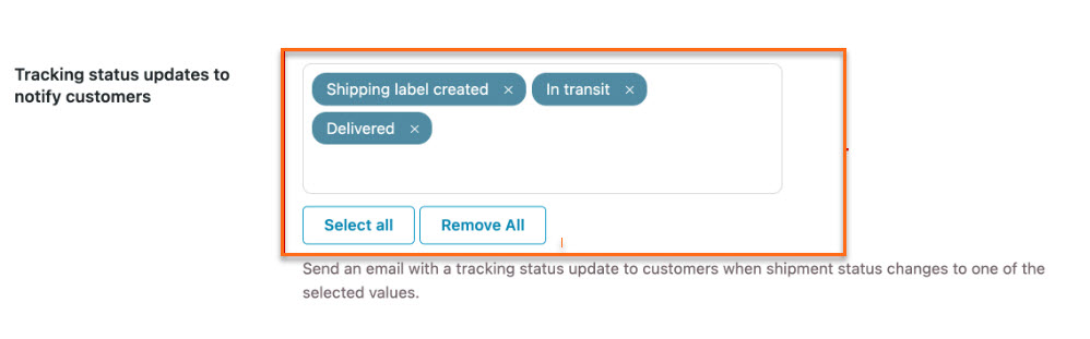 Tracking status update