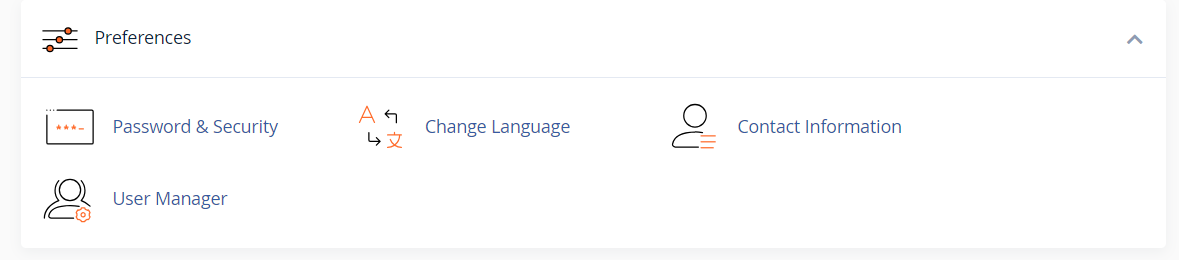cPanel - Preferences section