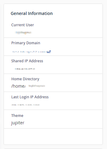 cPanel - General Information
