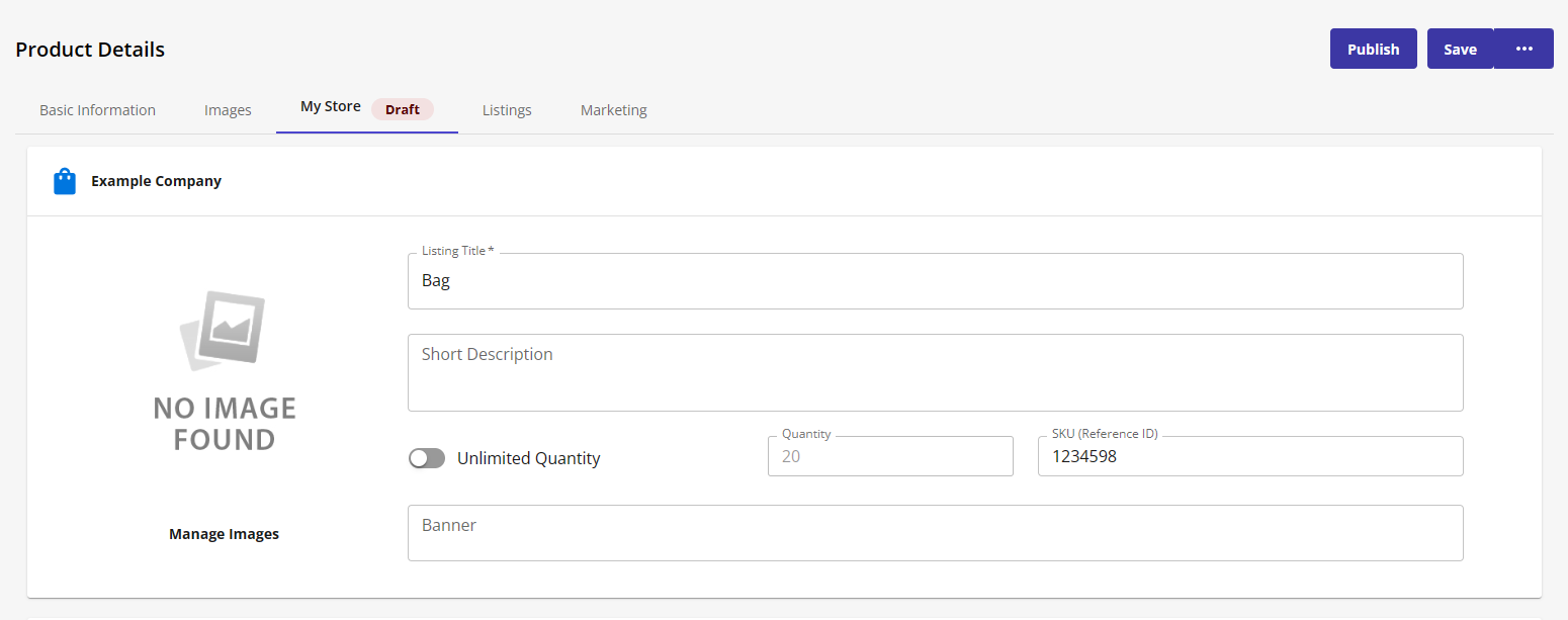 HostGator Ecomdash - Products Tab Product Listing Details Product Details