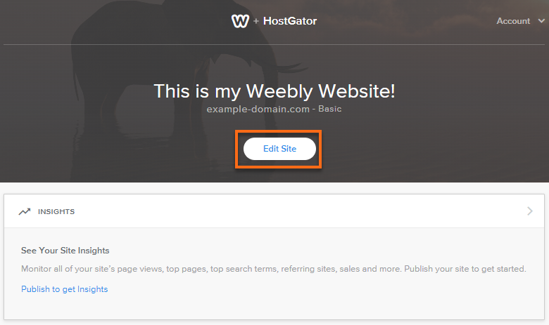 Weebly - Edit Site
