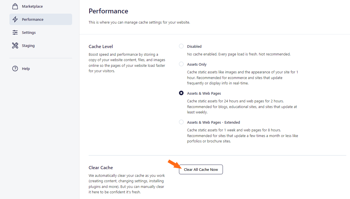 HostGator plugin - Clear all cache now