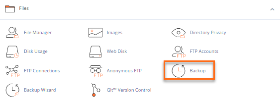 cPanel's Backup Icon