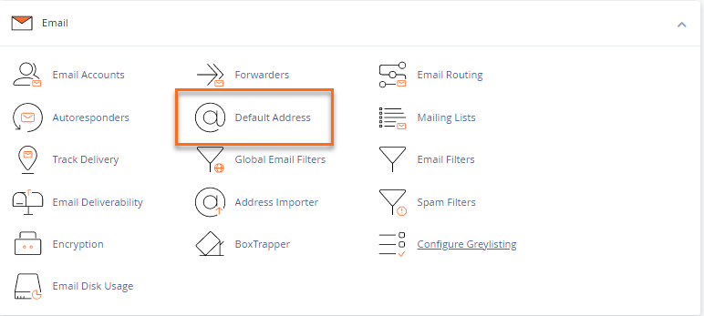 cPanel - Default Address