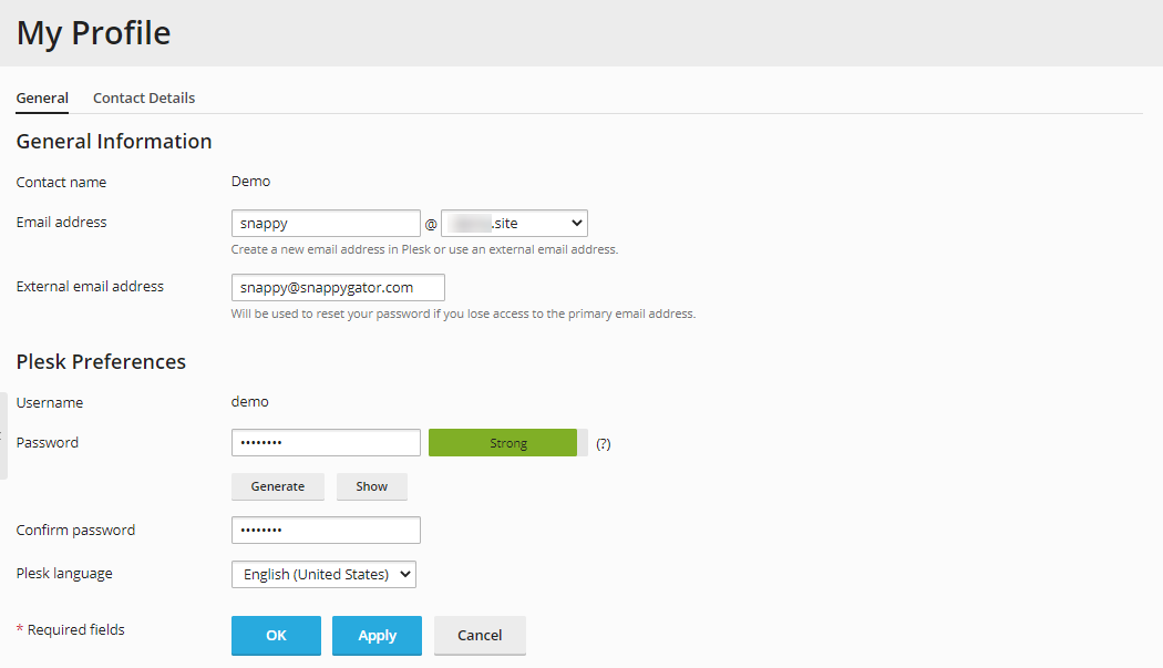 Plesk - To change your password for access to the Customer Panel