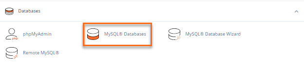 cPanel - MySQL Databases