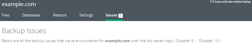 CodeGuard - Dashboard&#39;s Issues Tab