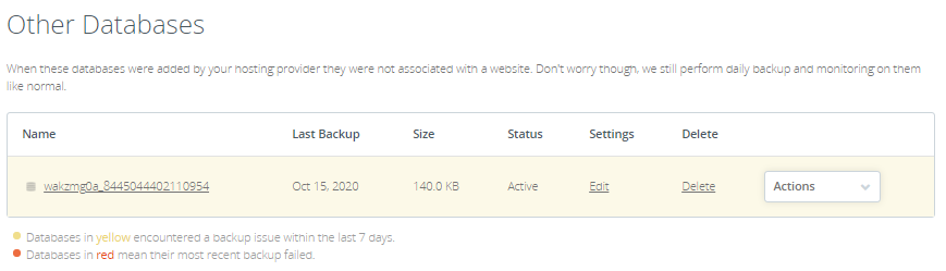 CodeGuard - Other Databases