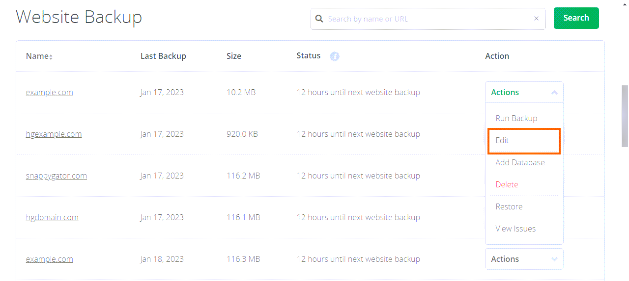 CodeGuard - Select Edit in Action Menu