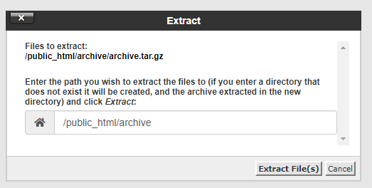 Extracted file directory