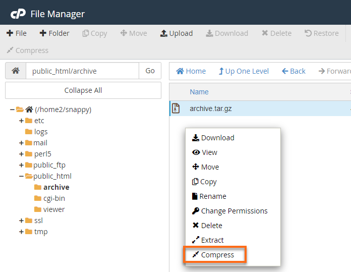 select files to compress