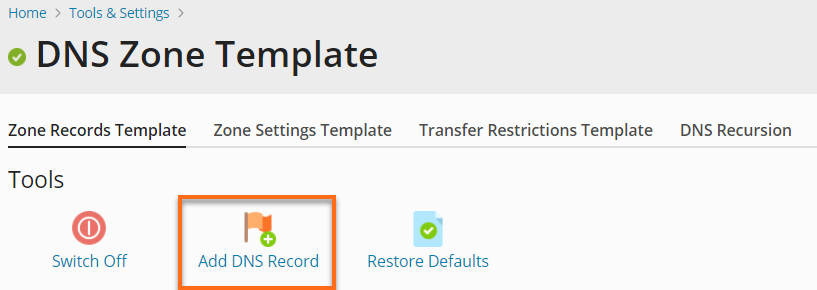 HostGator - Plesk Add DNS Record Icon