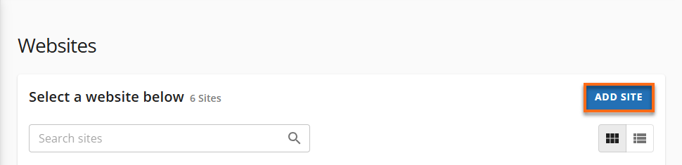 HG Customer Portal Website Tab - Add Site