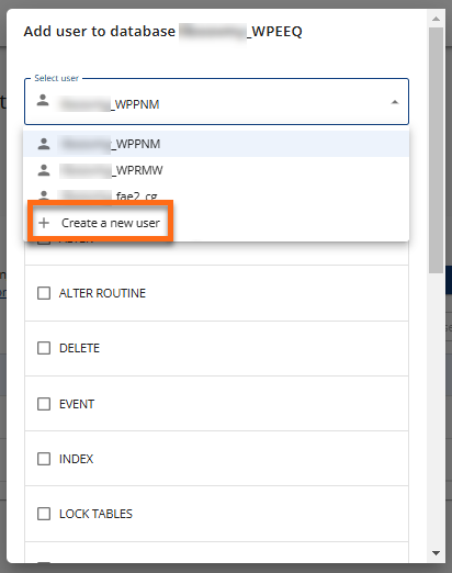 Manage MySQL Databases - + Create a new user
