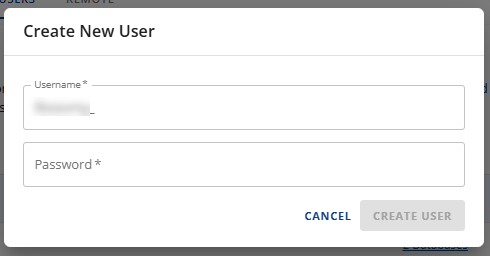 Manage MySQL Database Users - Enter username and password