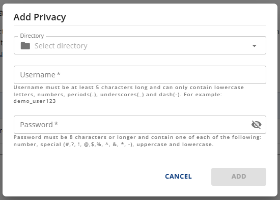 Add Privacy Pop-up