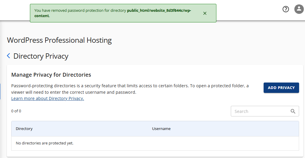 Confirmation banner Remove