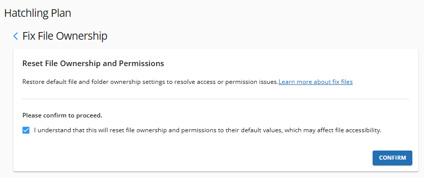 File Ownership and Permissions - Confirm
