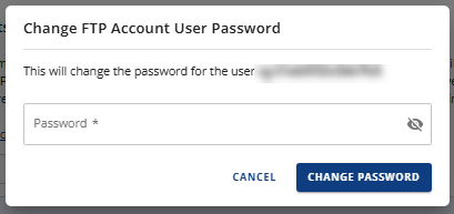 Manage FTP Accounts - Enter new FTP password