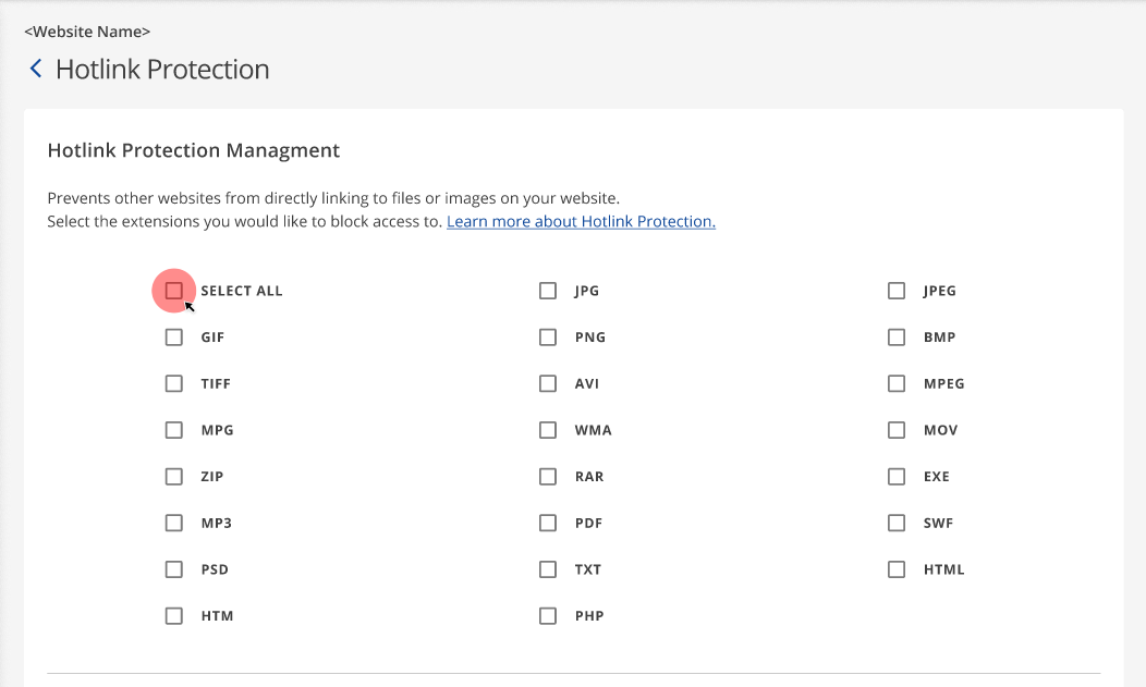 hotlink-protection-management