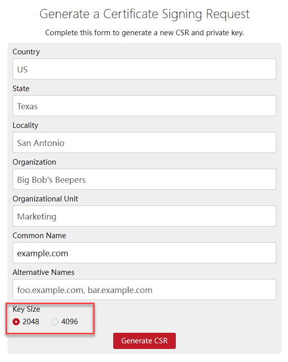 Select the Encryption Type