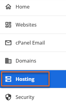 Customer Portal - Hosting tab