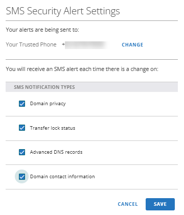 Security Tab - SMS Alerts - Check Services
