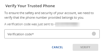 SMS Alerts - Setup - Enter verification code