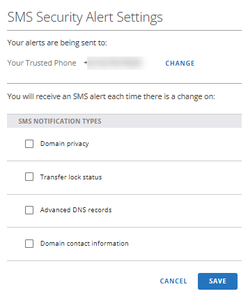 SMS Alerts - Setup - Deselect Services