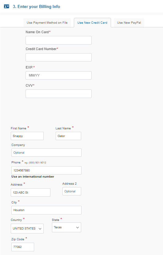 Checkout - Billing details