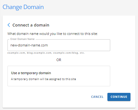 Change Domain - Connect your domain