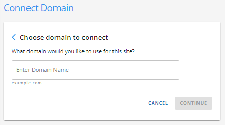 Connected Domains - Enter domain to connect