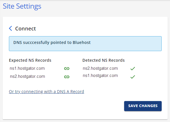 Connected Domains - Site Settings