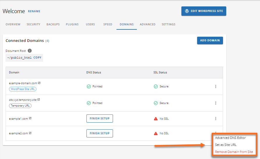 Connected Domains - Additional Functions