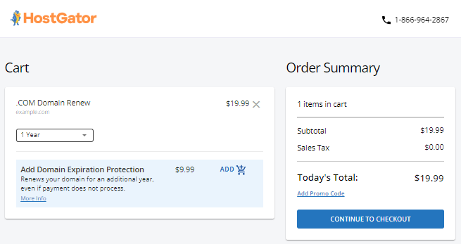 Customer Portal - Cart page