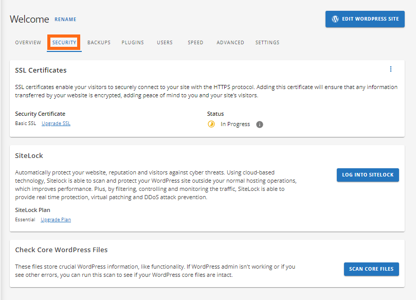 Customer Portal - Hosting - Security
