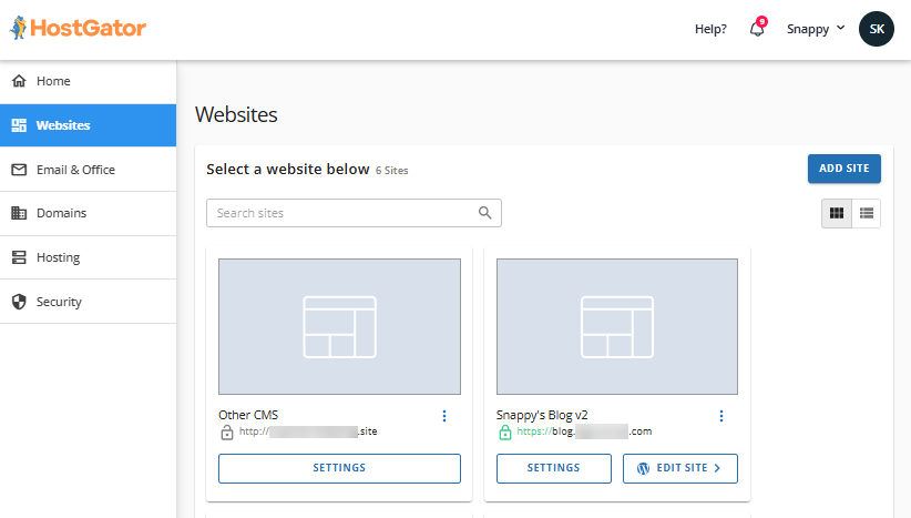 Customer Portal - Websites interface