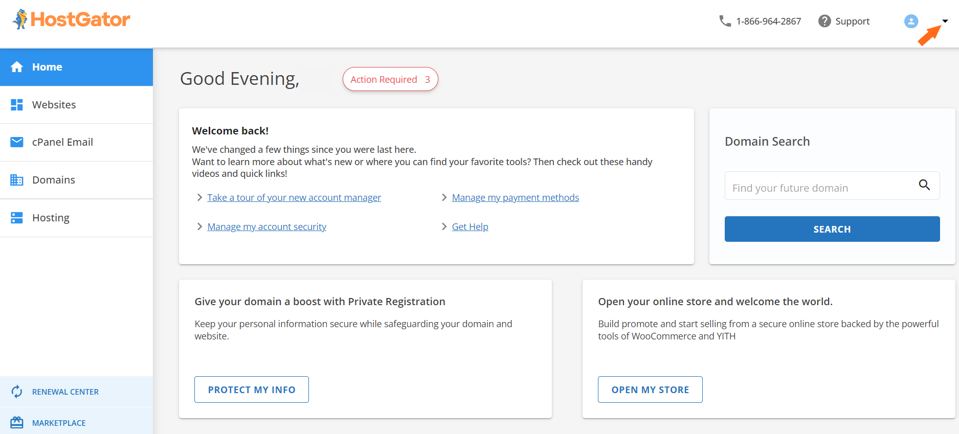 Customer Portal - Dropdown