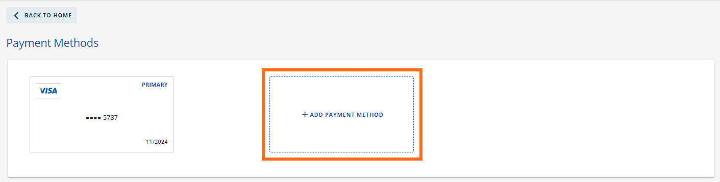 Customer Portal - Add Payment Method