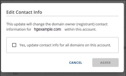 Agree to change contact info