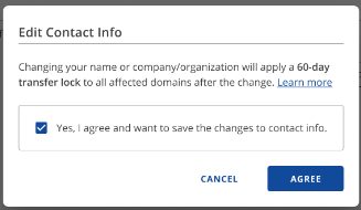Agree to update contact info