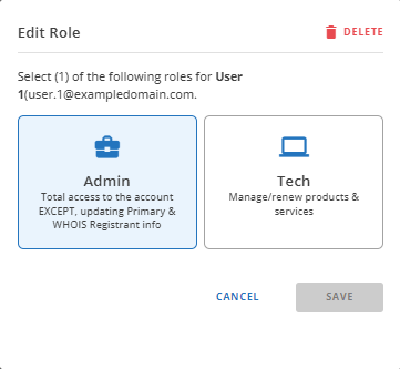 Customer Portal - Edit user