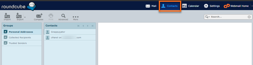 Roundcube - Contacts