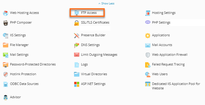 Plesk - FTP Access