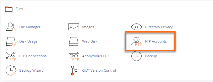 cPanel - FTP Accounts