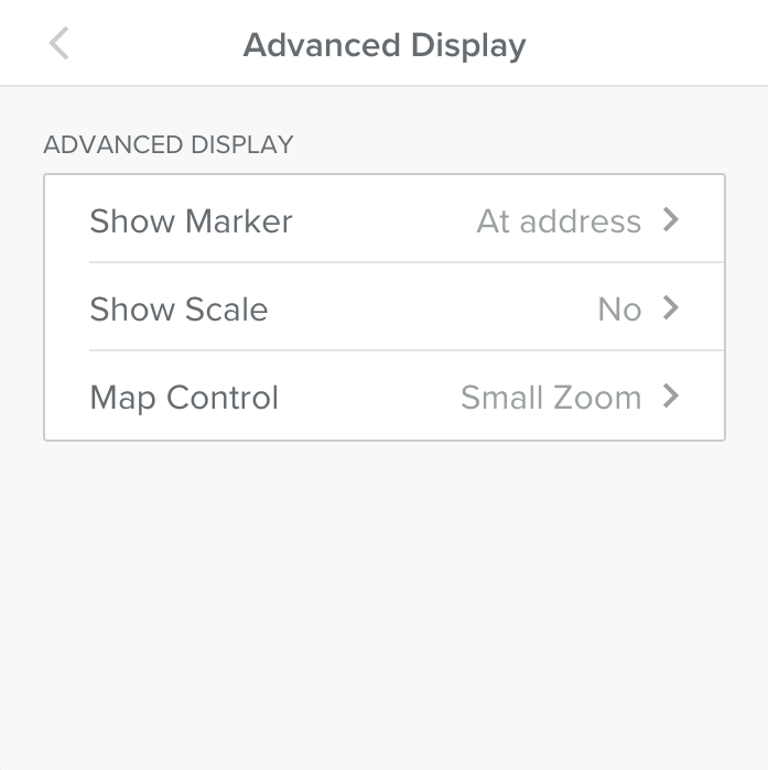 The Advanced options in the Weebly Google Maps element toolbar