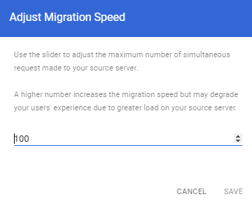 Google Workspace - Adjust Migration Speed
